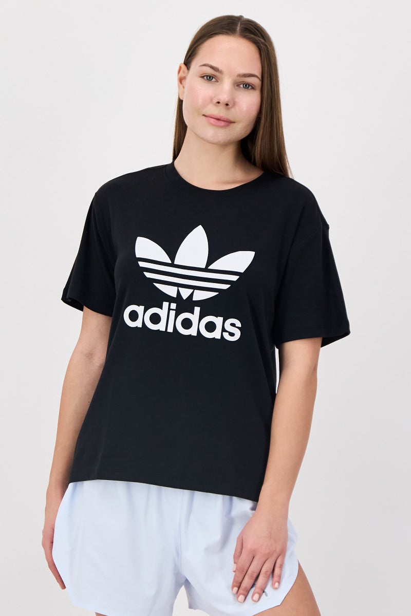 adidas Originals Women Sportswear Fit Short Sleeve Outdoor T-Shirt, Black - Image 1